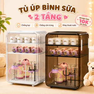 Kệ Đựng Ly Cốc, Bình Sữa, Tủ Đựng Mỹ Phẩm Để Bàn Bằng Acrylic Trong Suốt Chống Bụi sang trọng trong nhà