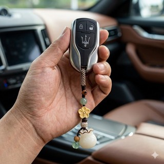 Phụ Kiện Cầm Tay Túi Phúc Bồ Đề Trắng Móc Khóa Nhựa Cao Cấp Treo Máy Ảnh Ốp Lưng Điện Thoại Kích Thước 9.5