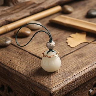 Phụ Kiện Cầm Tay Túi Phúc Bồ Đề Trắng Móc Khóa Nhựa Cao Cấp Treo Máy Ảnh Ốp Lưng Điện Thoại Kích Thước 9.5