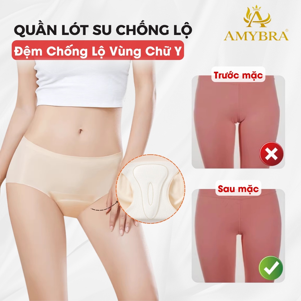 [ MẪU MỚI 2026 ] Quần Lót Nữ Su Chống Lộ Vùng Tam Giác, Quần Chip Đáy Lót Đệm Bảo Hộ Mềm Mại AMYBRA L0523