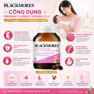 Vitamin tổng hợp cho mẹ bầu và cho con bú Blackmores Pregnancy & Breast-Feeding Gold lọ 60 viên