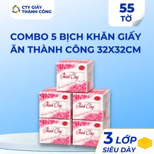 Combo Khăn Giấy Ăn Thành Công 320x320mm 1 Lớp Cho Gia Đình & Nhà Hàng Tiện Lợi, Tiết Kiệm