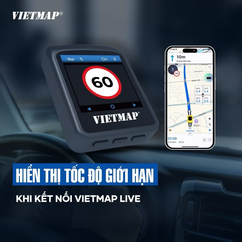 VIETMAP TW50 - Cảm Biến Áp Suất Lốp Van Trong - Tặng VIETMAP LIVE 12 Tháng