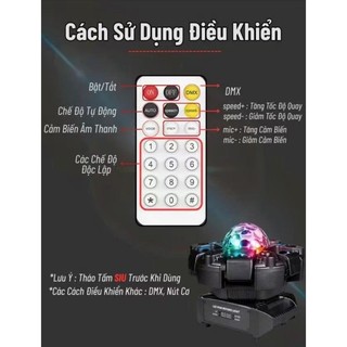 Đèn Sân Khấu Moving 6 Cánh 200W Lập Hổ, Đèn Led Trang Trí Phòng,Đèn Xoay 360 Độ Đèn Decor, Dùng Cho DJ, Quán Bar Karaoke