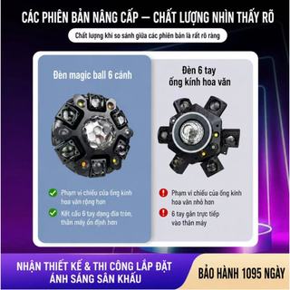 Đèn Sân Khấu Moving 6 Cánh 200W Lập Hổ, Đèn Led Trang Trí Phòng,Đèn Xoay 360 Độ Đèn Decor, Dùng Cho DJ, Quán Bar Karaoke