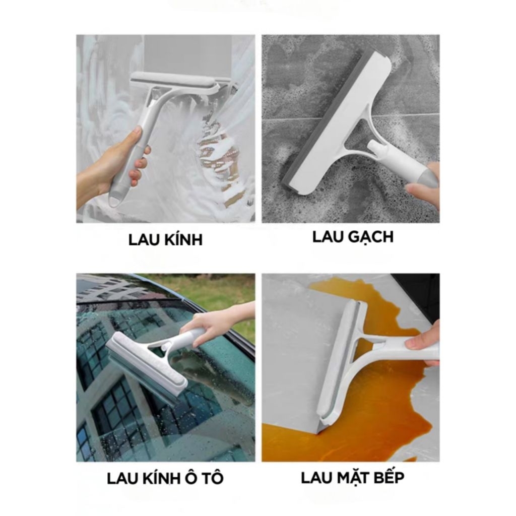 Cây lau kính đa năng 3 trong 1 kèm bình xịt và gạt nước lau kính dụng cụ lau kính thay thế khăn lau kính SOJIMOP