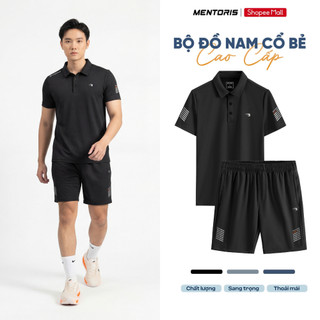 Bộ Polo Nam MENTORIS Vải Chevron Weave Co Giãn, Thoáng Khí, Phong Cách Thể Thao MBP2602