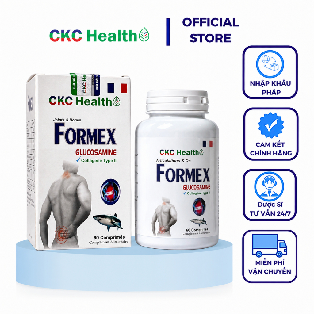 Viên uống xương khớp FORMEX CKC Health Nhập khẩu Pháp với Glucosamine ...