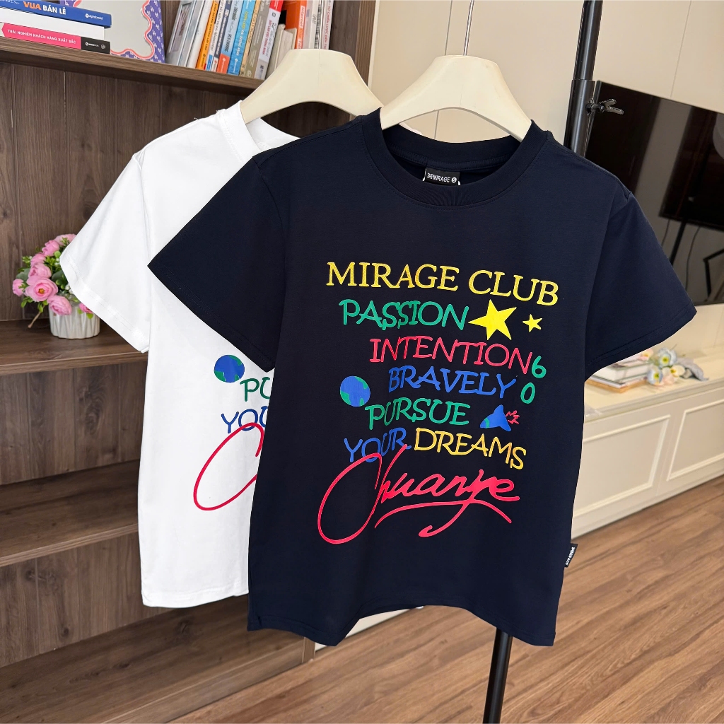 Áo Thun Mirage Chữ In Màu Local Brand Chất 100% Cotton Mềm Mịn Thoáng Mát.