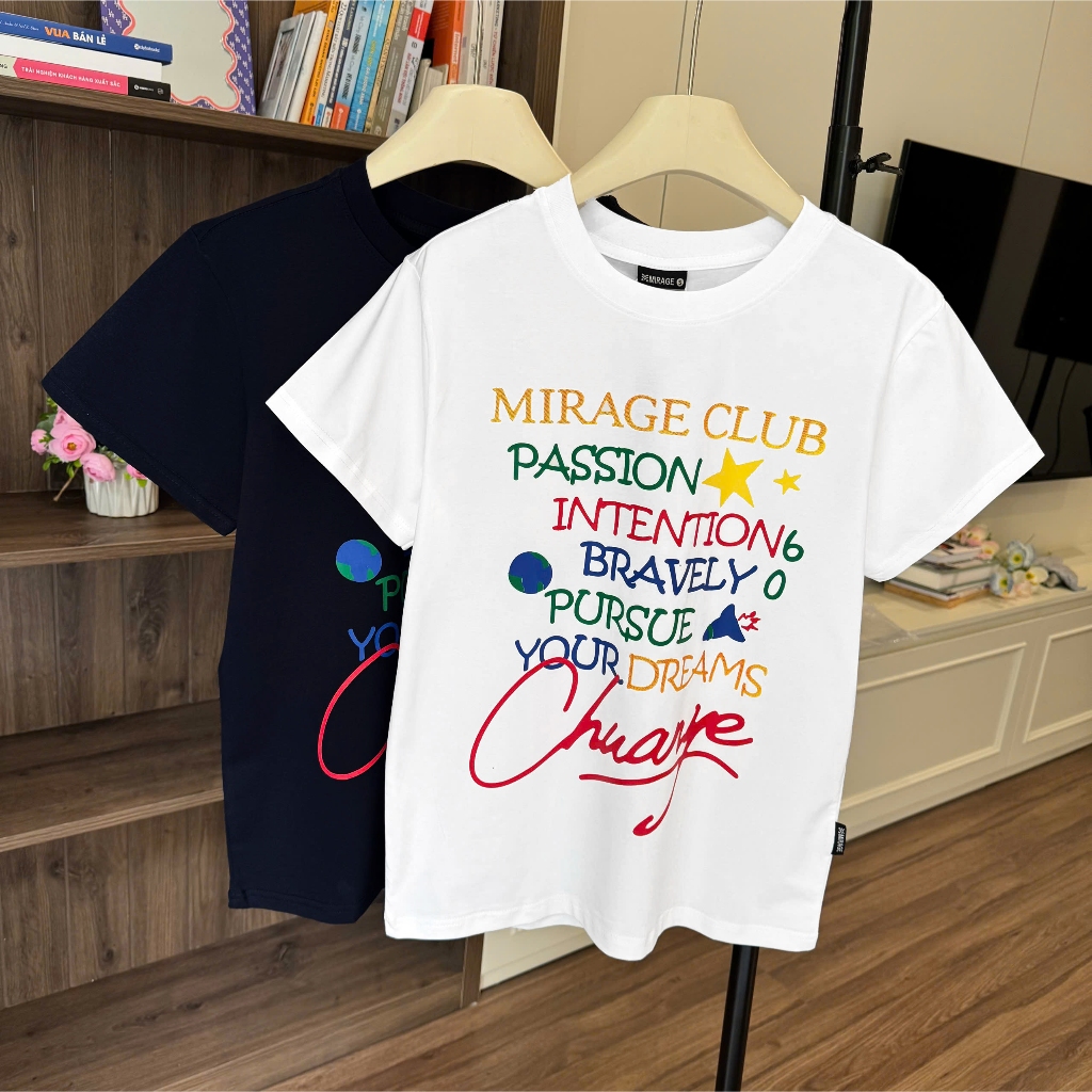 Áo Thun Mirage Chữ In Màu Local Brand Chất 100% Cotton Mềm Mịn Thoáng Mát.