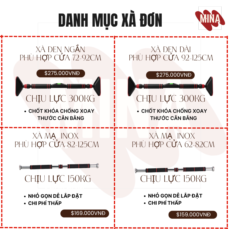 Xà Đơn Gắn Tường 💎FREESHIP💎 điều chỉnh kích thước Gắn Tường [Chuyên sỉ]