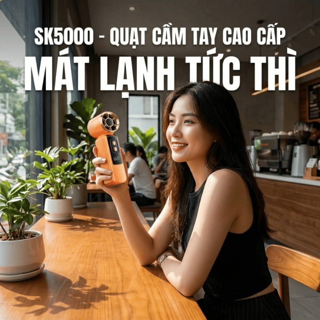 Quạt Cầm Tay Siêu Nhỏ Tốc Độ Cao - Quạt Mini Gió Mạnh, Động Cơ Không Chổi Than, Sạc USB