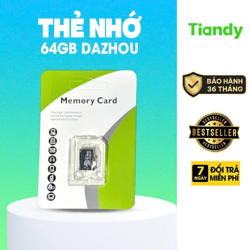 [KHUYẾN MÃI SỐC] Thẻ Nhớ 64G Hiệu DAZHOU Dùng Cho Camera, Điên Thoại, Máy Ảnh, Flycam Chính Hãng Bảo Hành 3 Năm