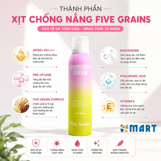 Xịt chống nắng Cao cấp Five Grains nâng tone Pro-Xylane 160ML