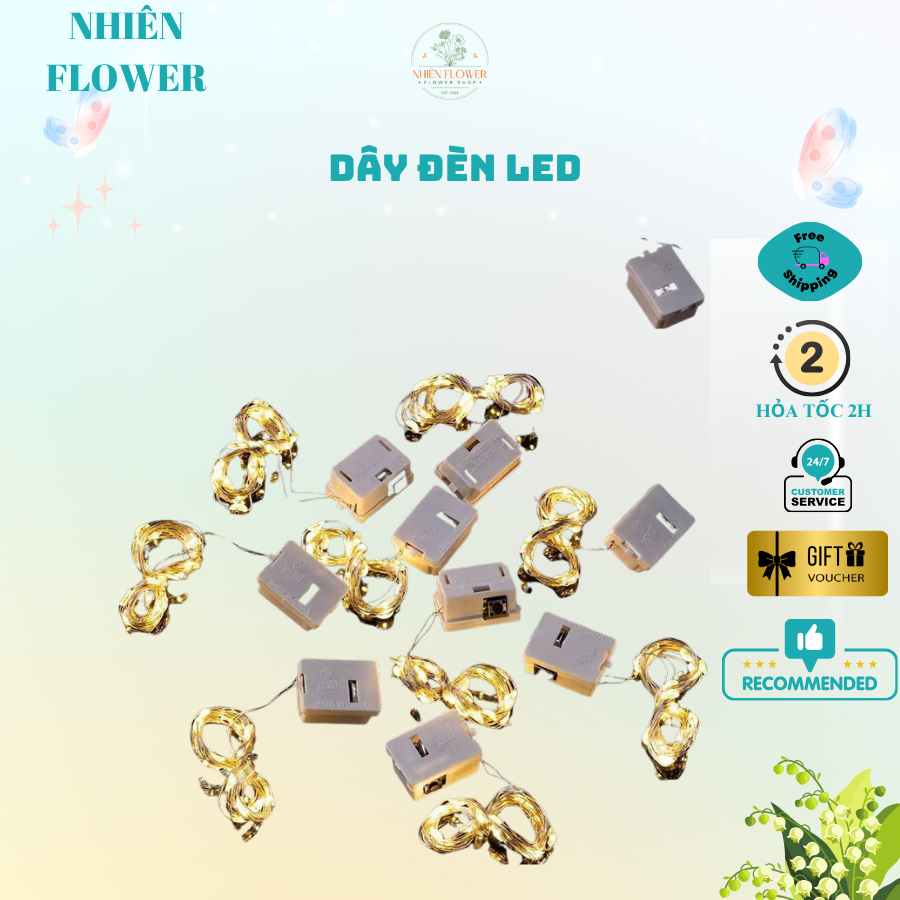 Dây Đèn Led Nhiều Màu Phù Hợp Trang Trí Phòng Ngủ,Bàn Học Cây Thông Noel, Handmade, Chụp Ảnh Decor