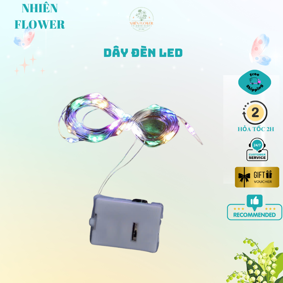 Dây Đèn Led Nhiều Màu Phù Hợp Trang Trí Phòng Ngủ,Bàn Học Cây Thông Noel, Handmade, Chụp Ảnh Decor