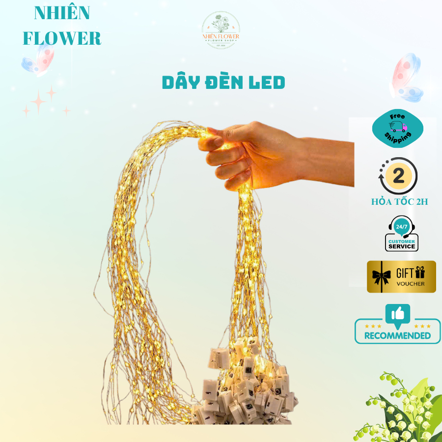 Dây Đèn Led Nhiều Màu Phù Hợp Trang Trí Phòng Ngủ,Bàn Học Cây Thông Noel, Handmade, Chụp Ảnh Decor