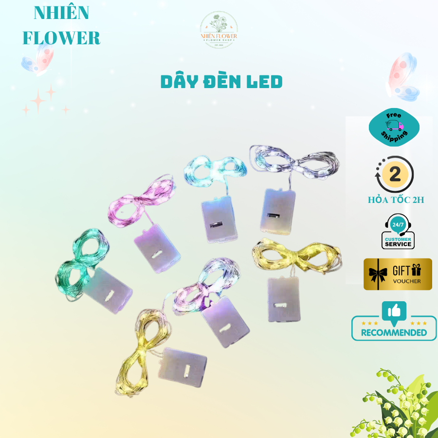 Dây Đèn Led Nhiều Màu Phù Hợp Trang Trí Phòng Ngủ,Bàn Học Cây Thông Noel, Handmade, Chụp Ảnh Decor