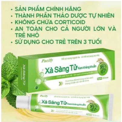COMBO 2 Tuýp kem XÀ SÀNG TỬ chứa chiết xuất thảo dược, kháng khuẩn, kháng nấm, giảm ngứa Pacify