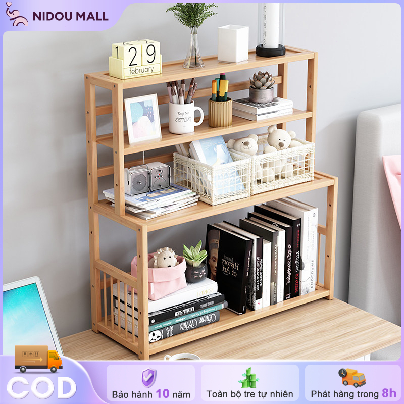 Kệ Sách Tre Trúc Đa Năng tre nguyên khối chống ẩm an toàn tối ưu không gian bảo hành ship nhanh