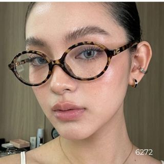 Gọng Kính Cận N’ROSA 6272 – Dáng Oval Thời Thượng, Nhựa Cao Cấp Phối Chi Tiết Kim Loại Gold