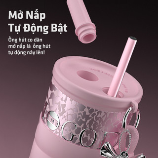 Ly giữ nhiệt Photres Queen 770ml inox 316 cốc giữ nhiệt có ống hút tự bật chống tràn cao cấp để xe ô tô văn phòng 710ml
