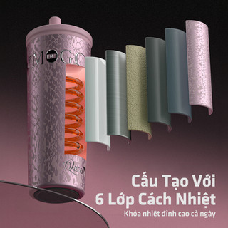 Ly giữ nhiệt Photres Queen 770ml inox 316 cốc giữ nhiệt có ống hút tự bật chống tràn cao cấp để xe ô tô văn phòng 710ml
