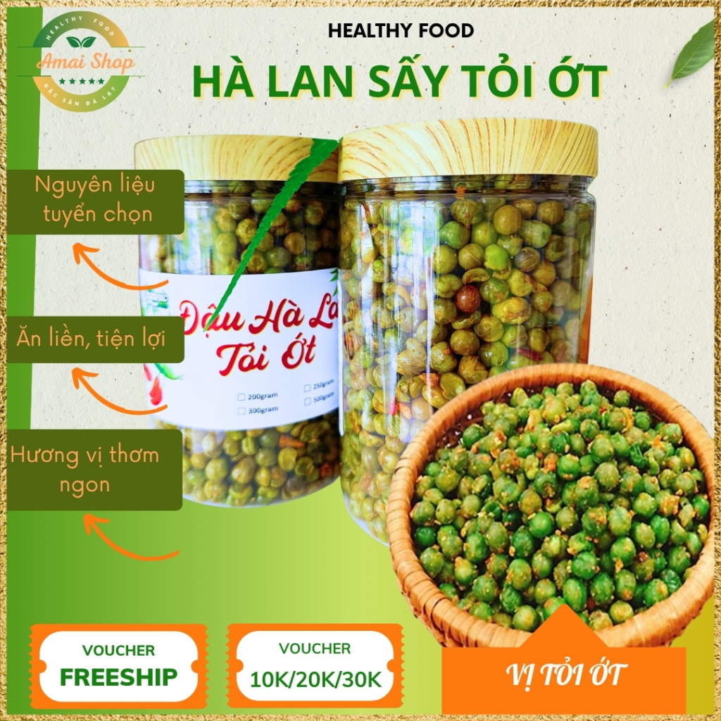 🧄 ĐẬU HÀ LAN SẤY TỎI ỚT AMAI SHOP – GIÒN TAN RỒM RỘP, CAY CAY ĐÃ ĐỜI!  - ĂN VẶT HEALTHY🌶️