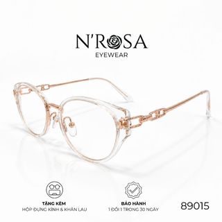 Gọng Kính Mắt Mèo N’ROSA 89015 – Thiết Kế Phối Kim Loại Sang Trọng, Tôn Dáng Mặt