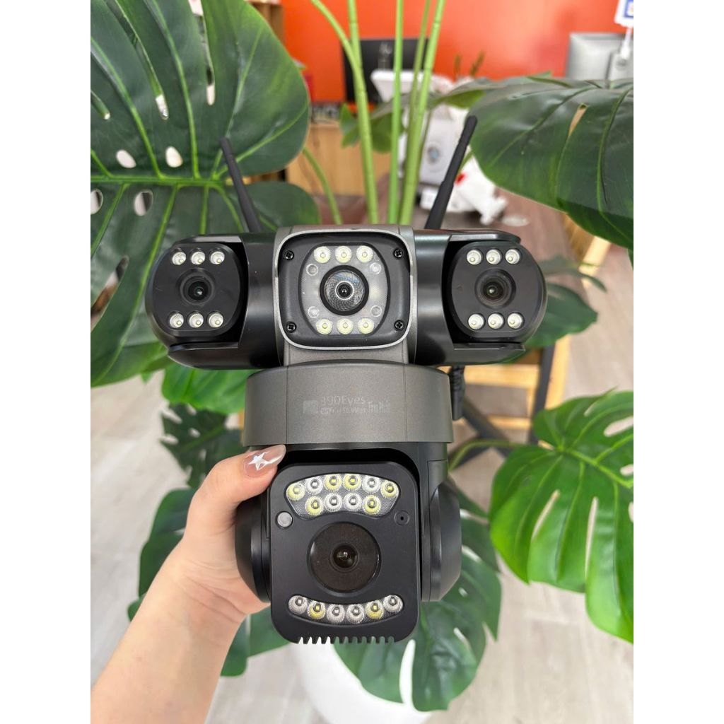 [Độ phân giải 56MP] Camera WIFI 390EYES 4 MẮT 3 KHUNG HÌNH Ngoài Trời  Báo động chống trộm, đàm thoại 2 chiều