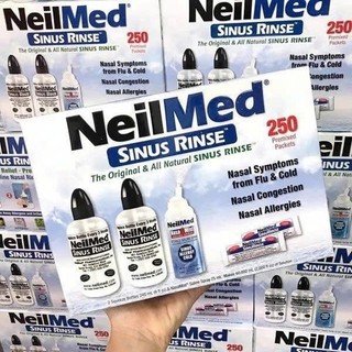 [FULL BOX] Muối Rửa Mũi Neilmed Sinus Rinse Nhập Khẩu Mỹ [Túi 250 Gói Muối + 2 Bình Rửa + 1 Bình Xịt]