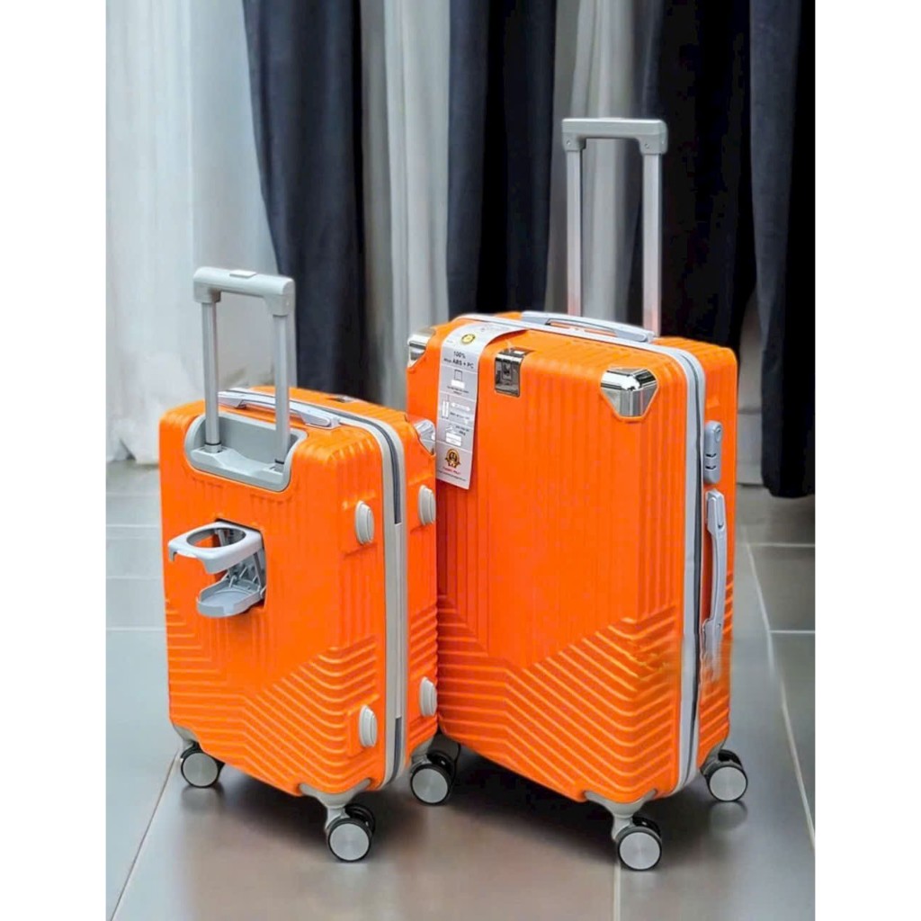 Vali Đôi Du Lịch Cao Cấp Nhựa Cứng 4 Bánh Xoay – Bộ 2 Size, Nhiều Màu Lựa Chọn, Kèm Giá Để Cốc