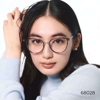 Gọng Kính Cận N’ROSA 68028 – Thiết Kế Tròn Phối Kim Loại Thanh Mảnh, Phong Cách Hàn Quốc Trẻ Trung