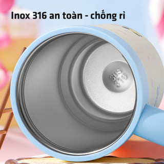 Ly giữ nhiệt Photres 850ml cốc giữ nhiệt có ống hút họa tiết hoạt hình cute bình nước văn phòng giữ lạnh có tay cầm 900m