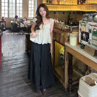 Chân Váy Dài Chấm Bi Dáng A Che Dáng, Dễ Phối, Đi Học Đi Làm DOTTIE LONG SKIRT Cakecat