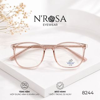 Gọng Kính N’ROSA 8244 – Form Vuông Bo Góc Thanh Mảnh, Nhựa Dẻo Siêu Nhẹ