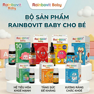 Bộ Sản Phẩm Rainbovit Baby Men/Sắt/DHA+D3+K2/D3K2 Cho Bé