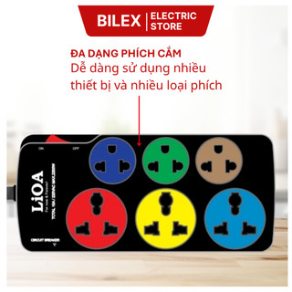 Ổ Cắm Điện Kéo Dài 6 Ổ Cắm Lioa Dây Dài 3m, 5m Có Công Tắc Dây Dài Chống Cháy Nổ An Toàn