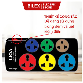 Ổ Cắm Điện Kéo Dài 6 Ổ Cắm Lioa Dây Dài 3m, 5m Có Công Tắc Dây Dài Chống Cháy Nổ An Toàn