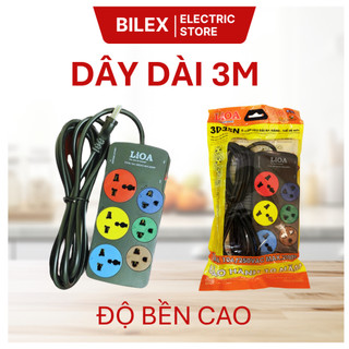Ổ Cắm Điện Kéo Dài 6 Ổ Cắm Lioa Dây Dài 3m, 5m Có Công Tắc Dây Dài Chống Cháy Nổ An Toàn