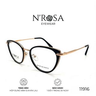Gọng Kính Mắt Mèo N’ROSA 11916 – Thiết Kế Phối Kim Loại Sang Trọng, Tôn Dáng Mặt Thanh Thoát