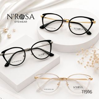 Gọng Kính Mắt Mèo N’ROSA 11916 – Thiết Kế Phối Kim Loại Sang Trọng, Tôn Dáng Mặt Thanh Thoát