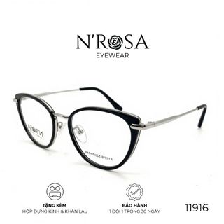 Gọng Kính Mắt Mèo N’ROSA 11916 – Thiết Kế Phối Kim Loại Sang Trọng, Tôn Dáng Mặt Thanh Thoát