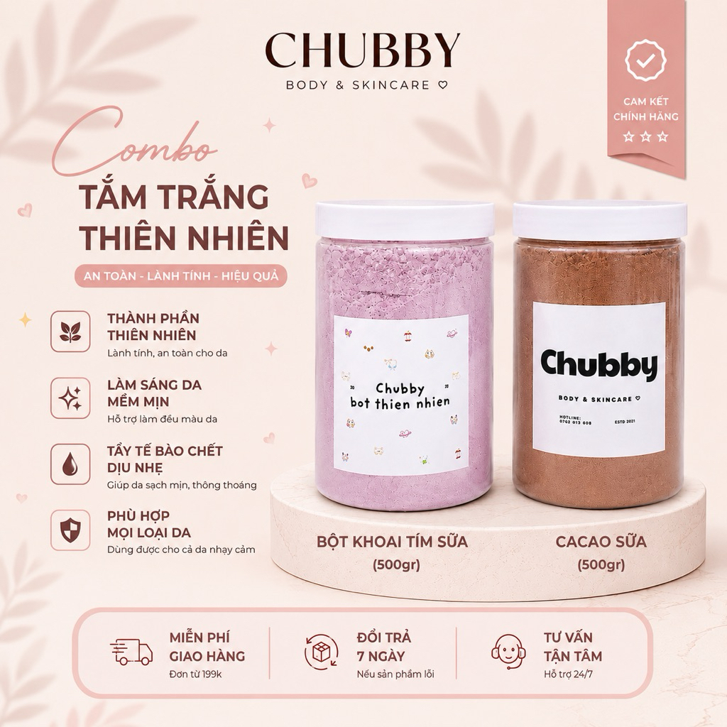 COMBO BỘT KHOAI TÍM SỮA & CACAO SỮA |khobotchubby|