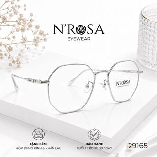Gọng Kính Kim Loại N’ROSA 29165 – Thiết Kế Đa Giác Thời Thượng, Siêu Mảnh, Phong Cách High-Fashion
