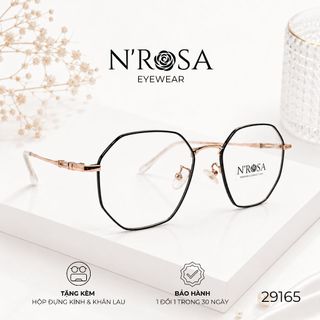 Gọng Kính Kim Loại N’ROSA 29165 – Thiết Kế Đa Giác Thời Thượng, Siêu Mảnh, Phong Cách High-Fashion