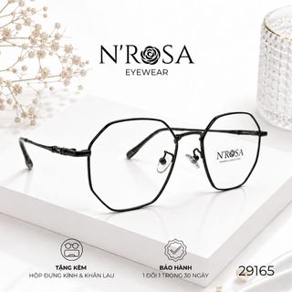 Gọng Kính Kim Loại N’ROSA 29165 – Thiết Kế Đa Giác Thời Thượng, Siêu Mảnh, Phong Cách High-Fashion
