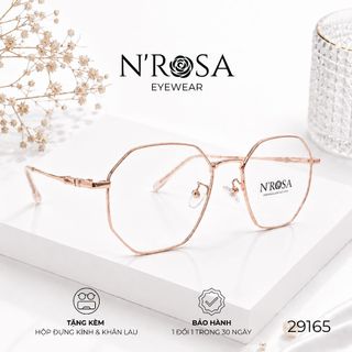 Gọng Kính Kim Loại N’ROSA 29165 – Thiết Kế Đa Giác Thời Thượng, Siêu Mảnh, Phong Cách High-Fashion