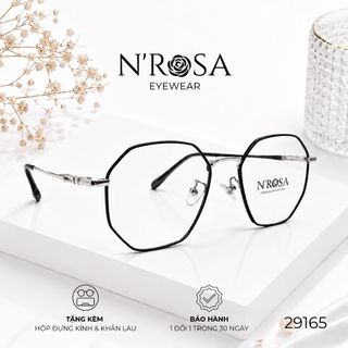 Gọng Kính Kim Loại N’ROSA 29165 – Thiết Kế Đa Giác Thời Thượng, Siêu Mảnh, Phong Cách High-Fashion