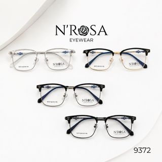 Gọng Kính N’ROSA 9372 | Gothic Clubmaster Edition – Thiết Kế Nửa Khung Sang Trọng, Họa Tiết Cá Tính